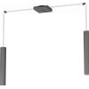 TopLight SQUARE TUBE SOSPENSIONE 2 LUCI GRIGIO ANTRACITE CAVO CM.250 CON BASE 1173-S2-GA