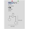 TopLight SOSPENSIONE OTTONE SAT. 2 LUCI SPOSTABILE VETRI OR + BR 1184OS-S2 S-MS