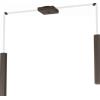 TopLight SQUARE TUBE SOSPENSIONE 2 LUCI MARRONE CAVO CM.250 CON BASE 1173-S2-MA