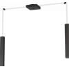 TopLight SQUARE TUBE SOSPENSIONE 2 LUCI NERO CAVO CM.250 CON BASE 1173-S2-NE
