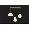 TopLight SOSPENSIONE OTTONE SAT. 3 LUCI RETTANGOLARE VETRI ALPHA + BETA + GAMMA AMBRA 1176OS-S3 R ABG-AM