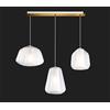 TopLight SOSPENSIONE OTTONE SAT. 3 LUCI RETTANGOLARE VETRI ALPHA + BETA + GAMMA TRASPARENTI 1176OS-S3 R ABG-TR