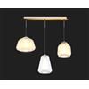TopLight SOSPENSIONE OTTONE SAT. 3 LUCI RETTANGOLARE VETRI ALPHA AM + BETA AM + GAMMA TR 1176OS-S3 R ABG-TA