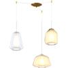 TopLight SOSPENSIONE OTTONE SAT. 3 LUCI SPOSTABILE VETRI ALPHA AM + BETA AM + GAMMA TR 1176OS-S3 S ABG-TA