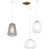 TopLight SOSPENSIONE OTTONE SAT. 3 LUCI SPOSTABILE VETRI ALPHA TR + BETA TR + GAMMA FU 1176OS-S3 S ABG-TF