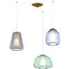 TopLight SOSPENSIONE OTTONE SAT. 3 LUCI SPOSTABILE VETRI ALPHA VE + BETA BL + GAMMA FU 1176OS-S3 S ABG-MC