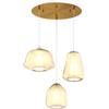 TopLight SOSPENSIONE OTTONE SAT. 3 LUCI TONDA VETRI ALPHA + BETA + GAMMA AMBRA 1176OS-S3 T ABG-AM