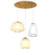 TopLight SOSPENSIONE OTTONE SAT. 3 LUCI TONDA VETRI ALPHA AM + BETA AM + GAMMA TR 1176OS-S3 T ABG-TA