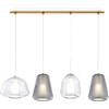 TopLight SOSPENSIONE OTTONE SAT. 4 LUCI RETTANGOLARE (ALPHA TR) (BETA TR) (GAMMA 2X FU) 1176OS-S4 R ABG-TF