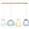 TopLight SOSPENSIONE OTTONE SAT. 4 LUCI RETTANGOLARE (ALPHA VE) (BETA TR + BL) (GAMMA AM) 1176OS-S4 R ABG-MC