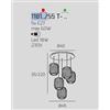 TopLight SOSPENSIONE OTTONE SAT. 5 LUCI TONDA VETRI 2X TR + 3X FU 1181OS-S5 T-TF