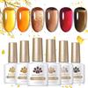 BORN PRETTY Smalto Semipermanente Marrone Zucca Semipermanente Unghie Smalti per Unghie UV LED Kit Manicure Semipermanente Soakoff Colori Semipermanente Unghie