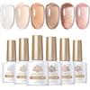 BORN PRETTY Smalto Semipermanente Nude Semipermanente Unghie Smalti per Unghie UV LED Kit Manicure Semipermanente Soakoff Colori Semipermanente Unghie