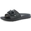 inblu Ciabatte Mare Estivi Ciabatte Antiscivolo Ciabatte Estivi Ciabatte Donna Bianche con Fascia e Maxi Catena Cangiante Colorate Sandali, Nera, 35 EU