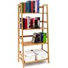 Relaxdays Libreria in bambù, Legno, 4 Mensole, H x L x P: 120 x 57 x 31 cm, Scaffale Bagno, Scarpiera da Terra, Naturale