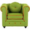 Totò Piccinni Poltrona CHESTER design vintage retrò classico trapuntata piedini in legno (Poltrona, 3D Verde)