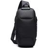 FANDARE Nuovo Zaino Monospalla Antifurto Borsa a Tracolla Uomo Borsa Sportiva,con pochette per password, USB Borsa sul Petto per Trekking/Ciclismo/Viaggio/Sports Impermeabile Poliestere Nero