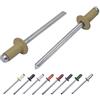 Marcopol Confezione da 100 rivetti ciechi verniciati, 4,0 x 8 mm, testa a cupola, DIN 7337, rivetti in alluminio e mandrino in acciaio, rivetti pop (100, giallo oliva RAL 1020)