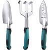 FANHAO Set Attrezzi da Giardino 3 Pezzi, Utensili Manuali, Ergonomica | Include cazzuola, paletta e rastrello, strumenti resistenti, Ideale per compleanno, vacanze, San Valentino, anniversario