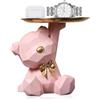 Kayuneed Statua di Orso con Vassoio, Statua Orso Geometrico, Svuotatasche da Ingresso Design, Sculture Moderne Design, Vassoio portaoggetti per soggiorno, ingresso, ufficio, decorazione da scrivania, Rosa