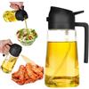 Zouwel Spruzzatore per olio 2 in 1, 500 ml, flacone spray per olio da cucina, bottiglia d'olio e spruzzatore, spray per olio d'oliva, dispenser per aceto, per cucinare, cuocere, grigliare e insalata,