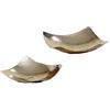 DRW Set di 2 centrotavola in Alluminio Argentato, 38 x 38 x 10 cm, Multicolore, estandar