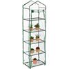Relaxdays Serra per Il Balcone, a 5 Piani, HLP 193 x 58 x 36 cm, Ferro e Telo in PVC Giardinaggio, Trasparente Verde