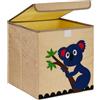 Relaxdays Scatola Portagiochi Bambini, Cesta in Stoffa Portaoggetti, 33x33x33 cm, Giochi, Design Koala, Beige Blu, Cotone