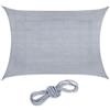 Relaxdays Vela Parasole Rettangolare, 4 x 6 m, Esterni, Tessuto HDPE, Anti Raggi UV, Corde di Tensione, Grigio Chiaro