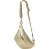 SH Leder ® Marie G528 - Maria G528 in vera pelle, unisex, per festival, viaggi, crossbody bag di medie dimensioni, 32 x 17 cm, gold, m, Marsupio alla moda