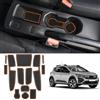 Coleya Tappetini Antiscivolo Compatibile con Dacia Sandero 3 Dacia Sandero Stepway 3 2021-2024, Dacia Sandero Tappetini in Gomma per Console Centrale, Portabicchieri, Cuciture Porta (Arancione)