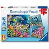 Ravensburger - Puzzle Bambini 5 Anni 3x49 Pezzi, Meraviglie sottomarine - Puzzle 5 Anni, Include 3 Puzzle 49 Pezzi, Giochi Educativi, Idee Regalo