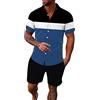 Kobilee Tuta Completa Uomo Leggero Due Pezzi Ginnastica Completo Curvy Taglie Forti Elegante Tuta Sportiva Corta T-Shirt + Pantaloncini Cotone Tuta Estiva Casual Completa