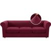 BXFUL Copridivano Chesterfield elasticizzato con fodere per Cuscini Separati per mobili da soggiorno con tessuto jacquard più spesso (3 Posti,Bordeaux)