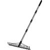 Walensee Rastrello da giardino resistente da 165 cm, con manico in acciaio inossidabile, 17 denti in acciaio a doppia testa, rastrello da giardino, per allentare il terreno, raccogliere foglie