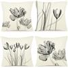 ZWJD Fodera per Cuscino Decorativa in Lino 45x45 Set di 4 Fodere per Cuscini Floreale Pittura ad Acquerello Fodere per Cuscini per Divano Camera da Letto Divano Cuscino per Esterno 45x45 A255-18