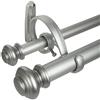 Decopolitan 2,5 cm urna Doppia Finestra Trattamento Asta Set, Metallo, Antique Silver, 36 to 72