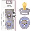 BIBS Colour Studio Ciuccio, 0-6 mesi, pack da 2, Jasmine Mix Fossil Grey | Tettarella rotonda | Lattice di gomma naturale | Taglia 1 | Senza BPA | Prodotto in Danimarca | Scudo anti-irritazione
