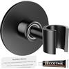 Drenky Supporto Soffione Doccia Senza Foratura, Supporto Doccia con Colla Forte Acciaio Inox 304 Porta Soffione Doccia Universale a 360° Regolabile Staffa Supporto Doccia Muro, Nero
