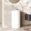 Mielearredo Lavabo Freestanding Resina Bianco Opaco/Antracite TOTEM cm.45x85 con Troppopieno Piletta e Specchio