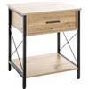 HAKU Consolle rovere chiaro, nero, MDF, Metallo - Dim: L 45 x A 60 x P 40 cm, Stile: Moderno