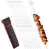 Relaxdays Spiedini per Barbecue in Acciaio Inox, Set 20 Spiedi da Griglia per Carne e Verdure, Accessori BBQ, Argentato, 39 cm
