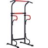 HOMCOM Barra per Trazioni Power Tower Stazione Fitness Multifunzione con Altezza Regolabile 171-219cm Nero Rosso|Aosom