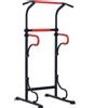 HOMCOM Barra per Trazioni Power Tower Stazione Fitness Multifunzione con Altezza Regolabile 171-219cm Nero Rosso