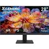 XGaming 4K Monitor 28 Pollici,Schermo PC UHD 3840x2160, IPS Panel,60Hz, 4ms,100% sRGB, HDMI 2.0, Displayport,FreeSync,HDR 10,Cura Degli Occhi,VESA,con Altoparlante Incorporato