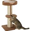PawHut Tiragraffi ad Albero per Gatti con Cuccia, Cuscino e Morbido Rivestimento Marrone, Pali in Corda Sisal Ø16.5 cm, 45x45x91cm