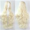 YEESHEDO 32 pollici 80 cm Parrucca riccia lunga per le donne, parrucca ondulata lunga con frangia laterale per costume da festa di Halloween Cosplay anime Biondo
