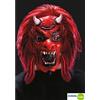 Maschera diavolo in fingomma con capelli CARNIVAL TOYS