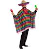 Poncho Messicano Siesta Sombrero Paglia Carnevale Halloween Sudamerica Teatro
