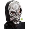 Maschera teschio grigio con sigaro in fingomma con cappuccio in busta